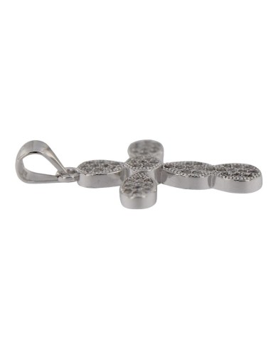 CRUZ-286 - CRUZ DE PLATA CON CIRCONITAS 24 MM X 18 MM