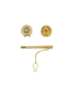 CB-84 - CUBRE BOTON Y PISACORABATA CHAPADO EN ORO Y MOTIVO EN PLATEADO