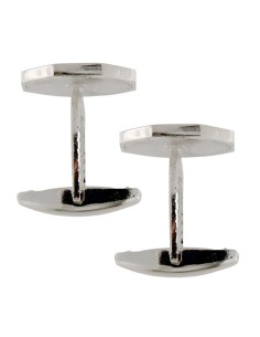 CB-123 - GEMELOS DE PLATA LISA CON FORMA HEXAGONAL CON LOS BO 2