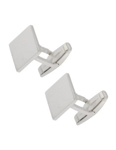 CB-122 - GEMELOS O CUBRE BOTÓN DE PLATA DE 13 MM CUADRADO