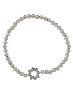 PUL-4611 - PULSERA ELÁSTICA CON BOLA DE PLATA DE 4 MM Y MOTIVO DE ESTRELLA MUDÉJAR TERUEL DE 12 MM