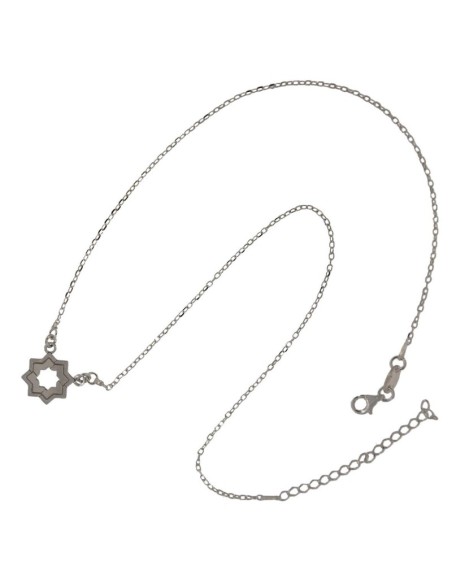 G-1512 - GARGANTILLA ESTRELLA MUDÉJAR DOBLE LISA 14 MM, 41 CM + ALARGADOR 