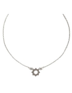 G-1725 - GARGANTILLA ESTRELLA MUDÉJAR SATINADA 12 MM, 41 CM + ALARGADOR