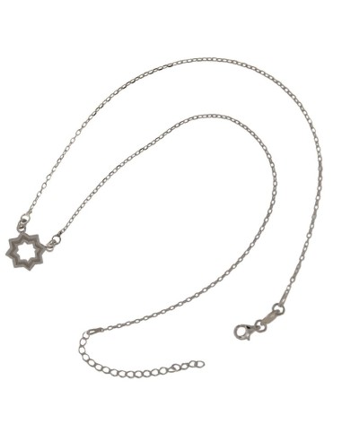 G-1725 - GARGANTILLA ESTRELLA MUDÉJAR SATINADA 12 MM, 41 CM + ALARGADOR 