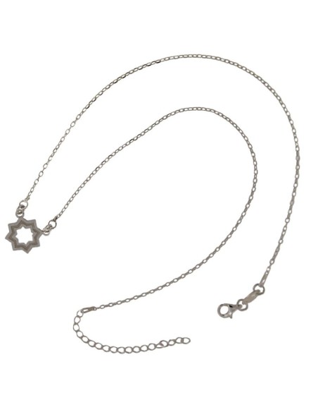 G-1725 - GARGANTILLA ESTRELLA MUDÉJAR SATINADA 12 MM, 41 CM + ALARGADOR 