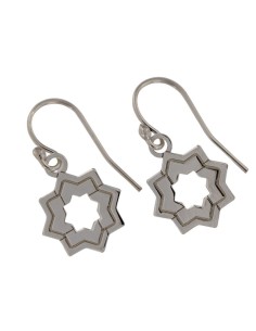 P-5264 - PENDIENTE HIPPY ESTRELLA MUDÉJAR DOBLE LISA 12 MM 2