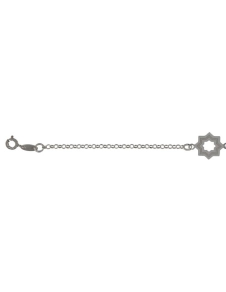 PUL-4212 - PULSERA LÁSER ESTRELLA MUDÉJAR SATINADA 14 MM DE 18 CM