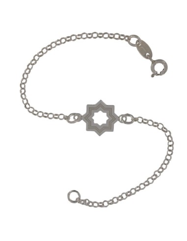 PUL-4212 - PULSERA LÁSER ESTRELLA MUDÉJAR SATINADA 14 MM DE 18 CM