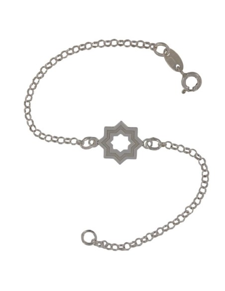 PUL-4212 - PULSERA LÁSER ESTRELLA MUDÉJAR SATINADA 14 MM DE 18 CM