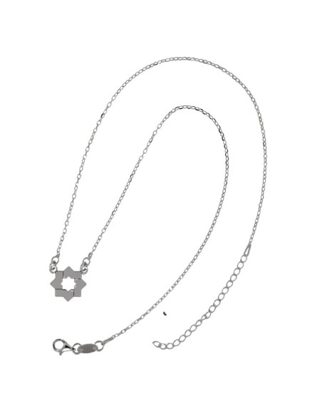 G-1235 - GARGANTILLA  ESTRELLA MUDEJAR DE 18 MM , CADENA DE 0,2 MM Y 42 CM + ALARGADOR 