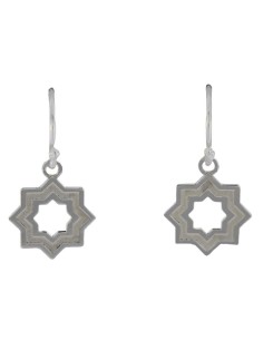 P-5265 - PENDIENTE HIPPY ESTRELLA MUDÉJAR SATINADA 14 MM