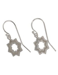 P-5265 - PENDIENTE HIPPY ESTRELLA MUDÉJAR SATINADA 14 MM 2