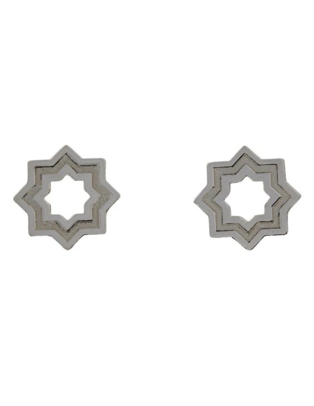 P-5478 - PENDIENTE ESTRELLA MUDÉJAR SATINADA 14 MM