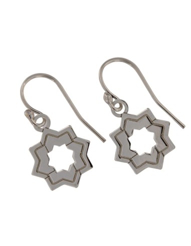 P-5266 - PENDIENTE HIPPY ESTRELLA MUDÉJAR DOBLE LISA 14 MM