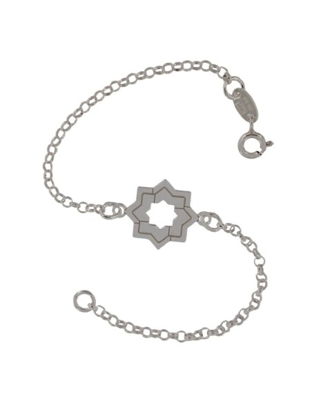 PUL-4213 - PULSERA LÁSER ESTRELLA MUDÉJAR DOBLE LISA 14 MM DE 18 CM