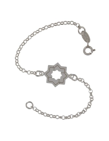 PUL-3861 - PULSERA LÁSER ESTRELLA MUDÉJAR DOBLE LISA 16MM DE 18 CM