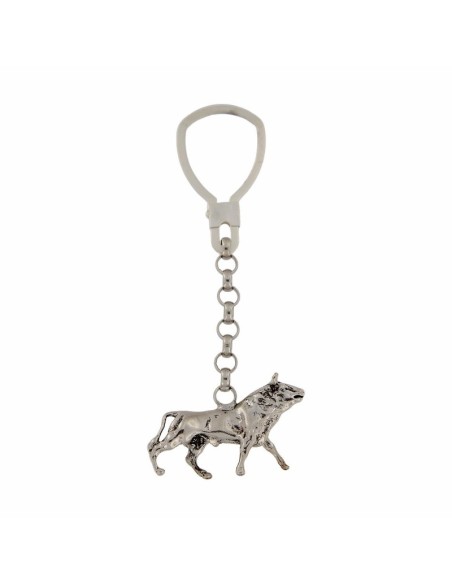 LL-53 - LLAVERO DE PLATA CON MOTIVO DE TORO DE 25 MM X 40 MM Y 11 CM