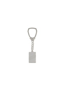 LL-115 - LLAVERO DE PLATA PLACA RECTANGULAR LINEA MATE DE 32 MM X 19 MM Y 10 CM