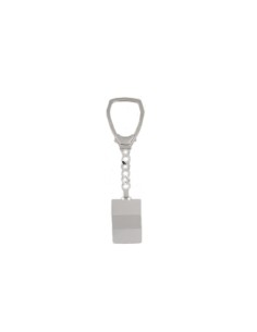 LL-116 - LLAVERO DE PLATA PLACA RECTANGULAR LINEA MATE DE 32 MM X 19 MM Y 10 CM