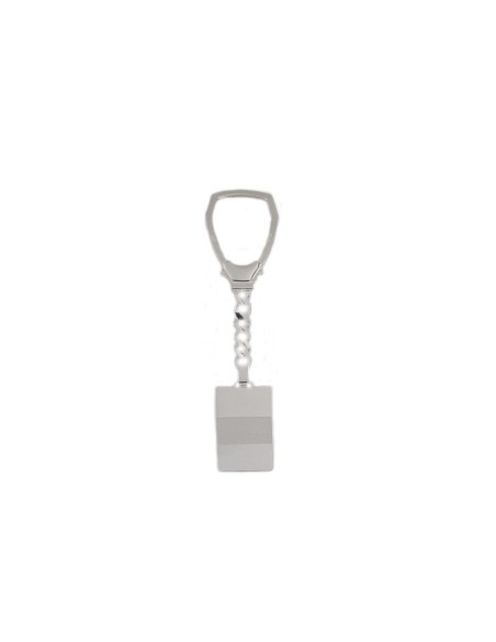LL-116 - LLAVERO DE PLATA PLACA RECTANGULAR LINEA MATE DE 32 MM X 19 MM Y 10 CM