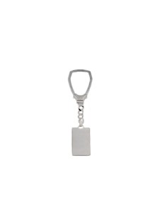 LL-114 - LLAVERO DE PLATA PLACA RECTANGULAR LISA DE 32 MM X 19 MM Y 10 CM