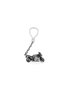 LL-12 - LLAVERO DE PLATA MOTO DE 50 MM X 20 MM Y 13 CM