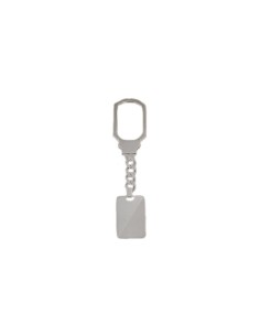 LL-117 - LLAVERO DE PLATA PLACA RECTANGULAR MITAD MATE DE 30 MM X 20 MM Y 10 CM