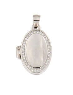 PAS-56 - PASTILLERO PLATA EN FORMA OVALADA CON CIRCONITA DE 22 MM DE ALTO