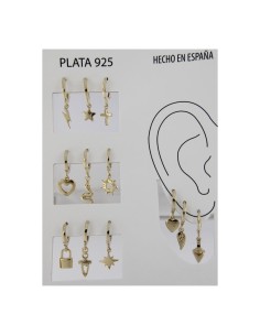 EXP-33 - EXPOSITOR DE CRIOLLAS CON MOTIVOS VARIOS COLGANTES EN CHAPADO ORO