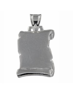 PLACA-116 - PLACA PERGAMINO PLATA SIN FORRAR LISO DE 16 MM X 23 MM