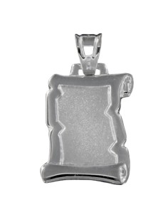 PLACA-155 - PLACA PLATA PERGAMINO FORRADA INTERIOR MATE DE 19 MM X 26 MM