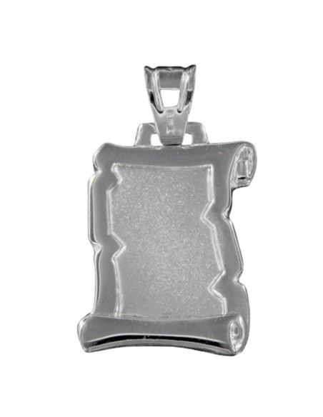 PLACA-155 - PLACA PLATA PERGAMINO FORRADA INTERIOR MATE DE 19 MM X 26 MM 