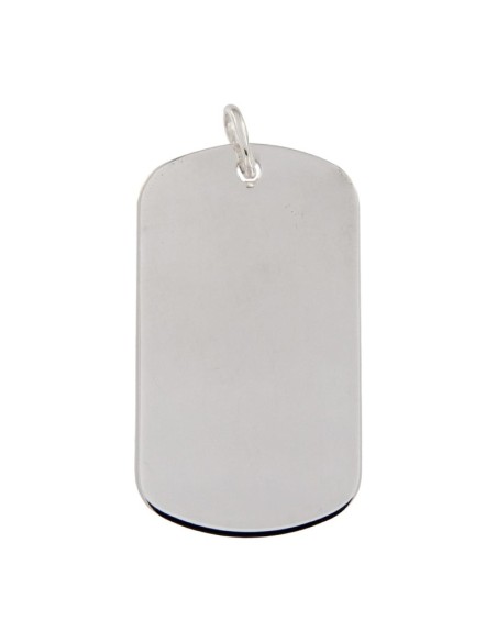 PLACA-169 - PLACA DE PLATA OVALADA MILITAR DE 43 MM X 25 MM