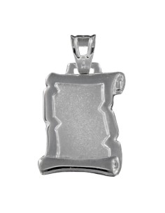 PLACA-109 - PLACA PERGAMINO PLATA FORRADA CON INTERIOR MATE DE 18 MM X 26 MM