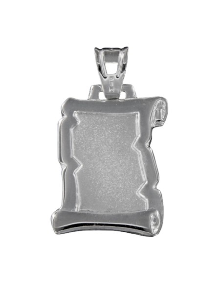 PLACA-109 - PLACA PERGAMINO PLATA FORRADA CON INTERIOR MATE DE 18 MM X 26 MM