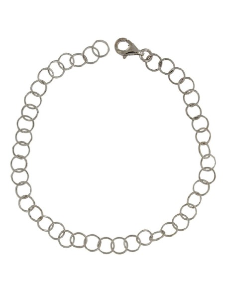 PUL-4867 - PULSERA DE PLATA CON MOTIVOS CIRULARES UNIDOS 5 MM Y 18 CM