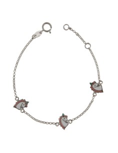 PUL-4745 - PULSERA DE PLATA CON MOTIVOS DE UNICORNIOS DE 13,5 CM + ALARGADOR