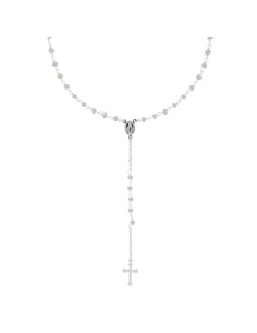 RO-46 - ROSARIO DE PLATA CON CADENA DE 39 CM Y ANCHO DE 3 MM/BOLA 4 MM Y COLGANTE DE 20 MM X 12 MM 2