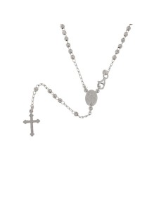 RO-51 - ROSARIO DE PLATA CON CRUZ DE 11 X 18, MILAGROSA DE 8 MM X 11 MM , BOLA DE 3 Y 50 CM 2