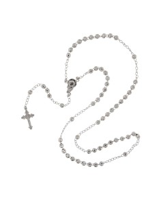 RO-52 - ROSARIO DE PLATA CON CRUZ DE 15 X 25, LA VIRGEN NIÑA DE 11 MM X 18 MM , BOLA DIAMANTADA DE 5 MM Y 60 CM 2