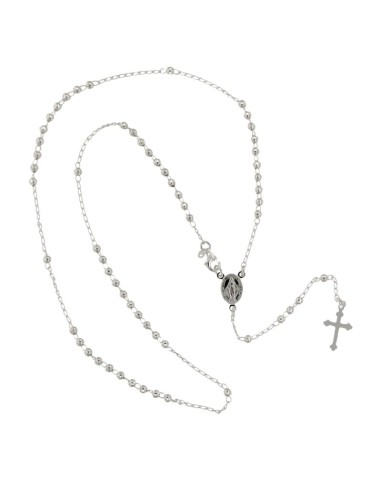 RO-55 - ROSARIO DE PLATA CON BOLA DE 3 MM Y LARGO 50 CM