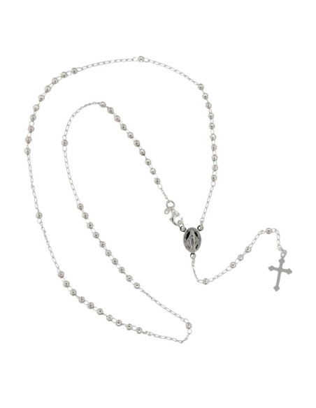 RO-55 - ROSARIO DE PLATA CON BOLA DE 3 MM Y LARGO 50 CM