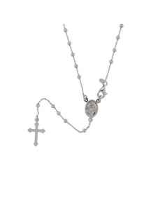 RO-53 - ROSARIO DE PLATA CON CRUZ DE 11 X 16, MILAGROSA DE 8 MM X 11 MM , BOLA DE 2 MM Y 60 CM