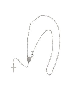 RO-53 - ROSARIO DE PLATA CON CRUZ DE 11 X 16, MILAGROSA DE 8 MM X 11 MM , BOLA DE 2 MM Y 60 CM 2