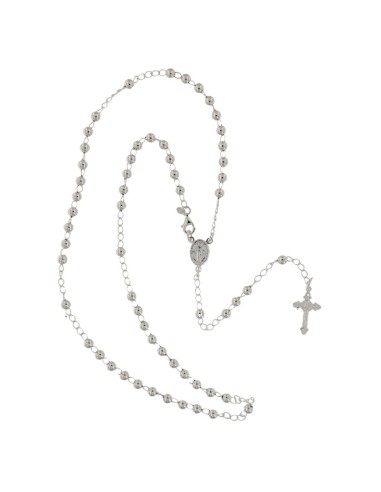 RO-56 - ROSARIO DE PLATA CON BOLA DE 4 MM Y LARGO 50 CM