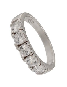 S-2268 - SORTIJA DE PLATA CIRCONITAS CON MOTIVO DE 4 MM X 20