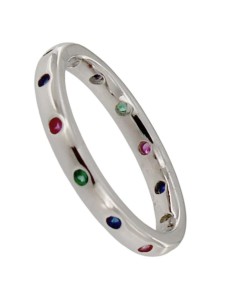 S-2248 - SORTIJA DE PLATA CON PIEDRAS DE COLORES