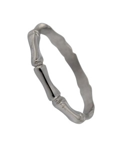 S-1750 - SORTIJA DE PLATA CON SIMULACIÓN DE BAMBÚ