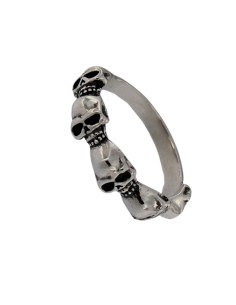 S-2095 - SORTIJA DE PLATA CON MOTIVO DE CALABERAS UNIDAS EN EL FRONTAL DE 0,6 MM 