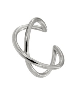 S-1851 - SORTIJA DE PLATA CON MOTIVO CRUZADO Y ABIERTA